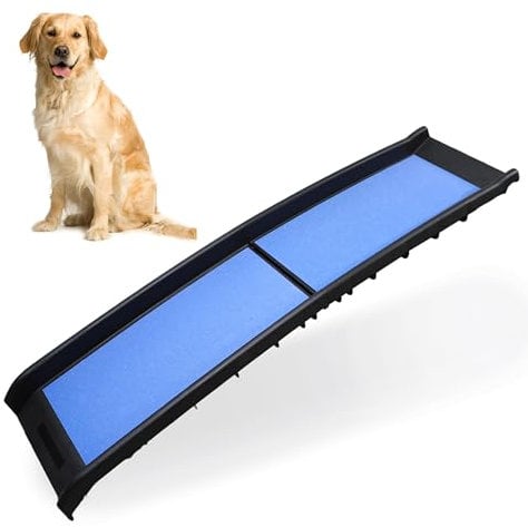DIVCHI Pet Ramp Anti Slip Dog Ramps Lightweight & Portable Plastic Dog Car Ramps Foldable Pets Ramp (Blue)