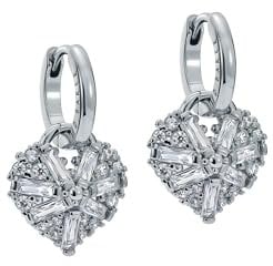 Ted Baker London Cherise Kristall-Clusterherz-Ohrringe für Damen, Messing, Kein Edelstein