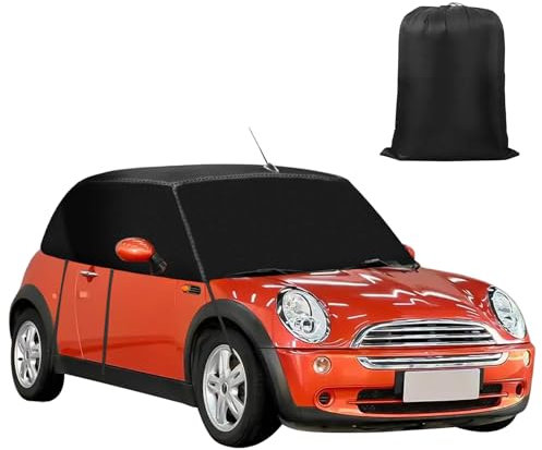 für Mini Cabrio R52 R57 F57 2005-2022 Halbgarage Autoabdeckung, Ersatz für Mini Cooper, 600D Hälfte Autoabdeckung, Wasserdicht Dachschutz Sonnen Halbabdeckung, für alle Wetterbedingungen (Schwarz)