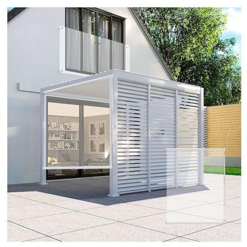 Strapazierfähiger PVC-Rollvorhang für Außen-Trennwände, wasserdicht, aufrollbare Jalousien für Pergola, Terrasse, ideal für Wohnzimmer, Büro, Schlafzimmer, Kinderzimmer, 135 x 350 cm