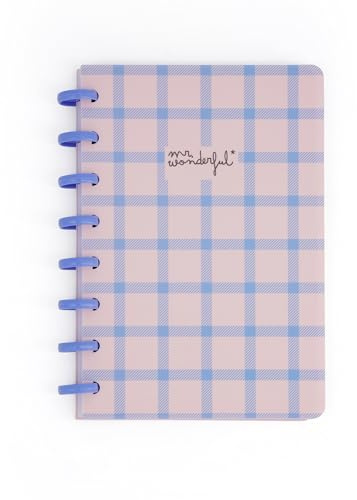 Mr.Wonderful - Cahier A5 - Carreaux bleus et roses