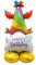 KOBOKO Stehend Folienballons Geburtstag, XXL Wolke Happy Birthday Ballon, Torten Geburtstagsballons, Helium Ballons Geburtstag Party Deko, Stehen Happy Birthday Folienballon für Kindergeburtstag Deko