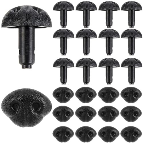 GORGECRAFT 50 Stück Hundenase Aus Kunststoff 15mm Schwarz Sicherheitsnasen Für Puppen Zum Basteln Nähen Teddybär Tiernasen Häkelnasen Puppenherstellung Zubehör Für Ausgestopfte Plüschtiere Puppen DIY
