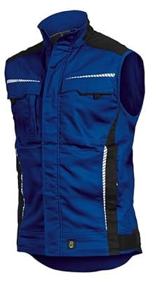 Leibwächter Arbeitsweste – Robuste & atmungsaktive Handwerker Weste für Arbeit & Handwerk – Stretchstoff – reflektierende Details – kornblau – Gr. S