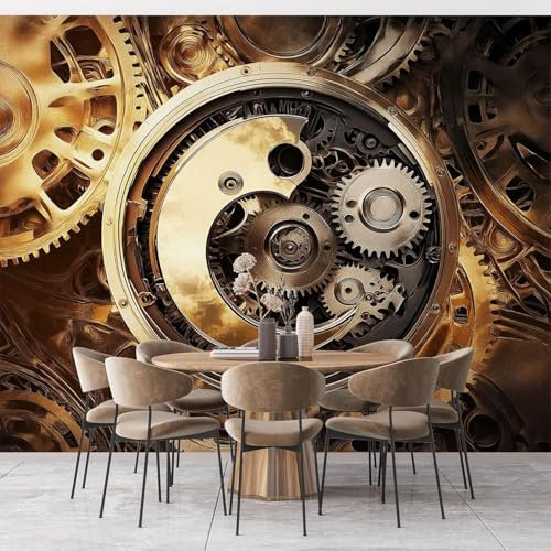 Fototapete Industrial Style 3D Effekt Vliestapete Gang Foto Tapete Wohnzimmer Schlafzimmer Flur Wandtapete Motivtapeten Bildtapete Wand Deko 150x105 cm 5386a