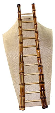 Abaodam Miniature Ladder Decor Bamboo Ladder for Mini House Fairy Garden Accessory