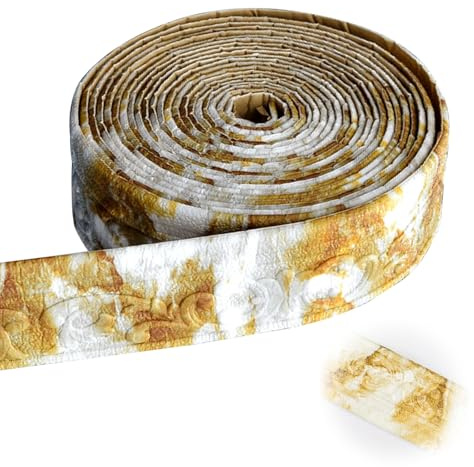 Zierleisten Selbstklebend, 10m Tapeteneckleiste, Zier&Stuckleisten, Deckenleisten Selbstklebend, Wandleisten Selbstklebend Fenstersprossen für Flure, Decken, Ecken, Heimdekoration, Goldsteinfarbe
