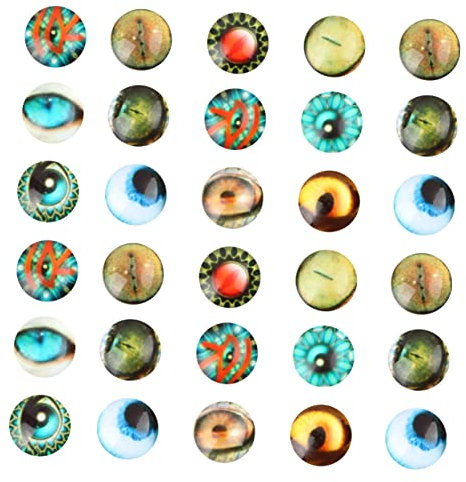 OFFIGAM 100 Stück Runde Animal Eye Patch Aufkleber Perlen Party Zubehör Bonbonaugen Zum Verzieren DIY Erkenntnisse Schmuckherstellung Schmuckmaterial Selber Machen Glasfleck