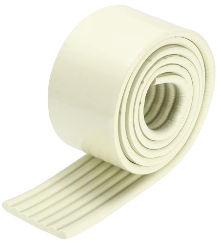 sourcing map Bunk Bed Ladder Pad, 2m NBR Self-Adhesive Corner Edge Protector Soft Furniture Corner Guard for Ladder Table Desk Edge, White