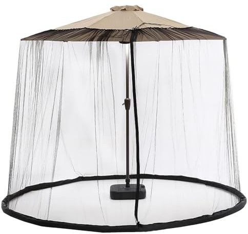 Moskitonetz Für Sonnenschirme Outdoor Umbrella Moskitonetz Mit Reißverschlusstür Für Sonnenschirme Pavillon, Moskitonetz Terrasse Mückennetz Für Gartenschirm Ampelschirm B,400 * 240cm