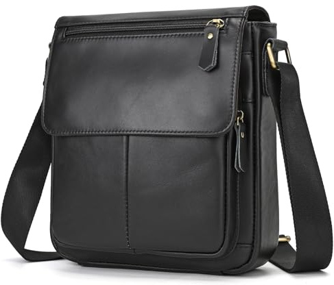 newsbirds Herren Echtleder Umhängetasche Retro Messenger Casual Business Handtasche Umhängetaschen | Kleine Vintage Schultertasche