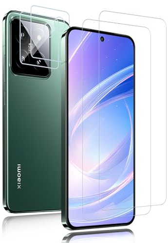 Carantee Schutzfolie für Panzerglas für Xiaomi 14, 2+2 Stück Kameraschutz Folie+HD Klar Hochempfindliche Panzerfolie, 9H Anti-Kratzen Dauerhaft Schutzglas Displayschutzfolie für Xiaomi 14