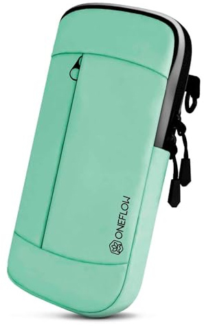 ONEFLOW Urban Sling für iPhone 17 Pro Handytasche zum Umhängen, Handy Gürteltasche und Armband kombiniert, Handy Umhängetasche mit Geldbörse für Damen und Herren, Mint