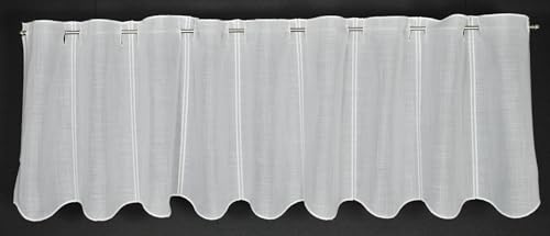 Gardinen Kranzusch Scheibengardine in Schlichter Käseleinenoptik 35x176 cm H/B weiß Bistrogardine Vorhang Küche 1er Pack