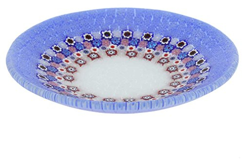 Assiette ronde Murano Millefiori - Pervenche