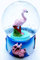 Idellia Schneekugel, Flamingo, Rosa