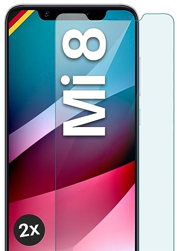 moex Schutzfolie für Xiaomi Mi 8 Glas 9H Härte, gehärtetes Schutzglas, Panzer Schutz Glas Displayschutz Folie, kompatibel mit jeder Handy Hülle, ShockProtect 2 Stück