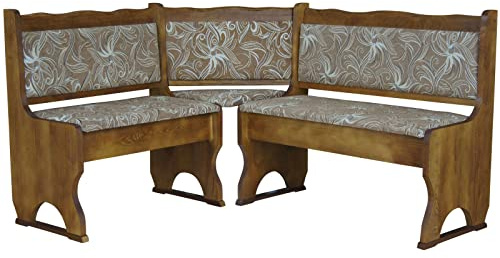 k koma Polster Eckbank Kiefer Holz, Eiche Farbe mit Polsterung MASSIVHOLZ - NEU Blume HELL (120 x 180)