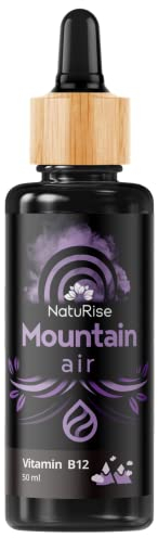 NatuRise Vitamin B12 Mountain Air 50ml | Hochdosiert | Geschmacksneutral | Pipette und Dosierskala | Vegan & Natürlich | UV-Glas | Made in Germany
