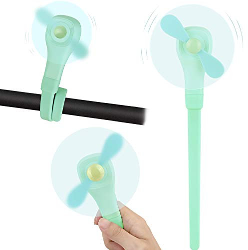Genround Clip-on Mini Desk Fan for Pram, Buggy, Pushchair - Portable USB Rechargeable Handheld Stroller Fan With Flexible Soft Stand, 2 Speeds for Travel/Office/Sport/Bicycle