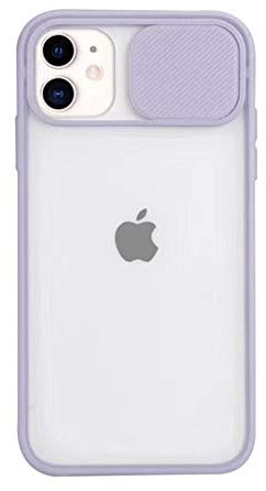 Bakicey Cover per iPhone 12 Pro, protezione della fotocamera, ultra sottile, scorrevole, opaca, traslucida, compatibile con iPhone 12 Pro da 6,1 (lavanda)