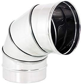 Curva Gomito Regolabile da 0°a 90° per canna fumaria in acciaio inox Maschio/Femmina Acciaio ASI 316 (Ø 150 mm)
