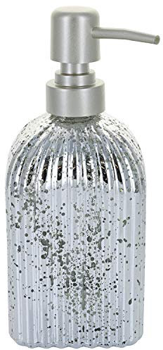 G Decor Designer Silver Rose Gold Mercury Glass Accessoire de salle de bain Distributeur de savon liquide et de lotion Argenté