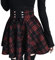 PADOLA Rock Damen Faltenrock Damen Karierter Rock Winter A Linie Minirock High Waist Plissee Rock Schulmädchen Plaid Skirt Steampunk Gothic Rock Schottenrock (Schwarz Rot Plaid, S)