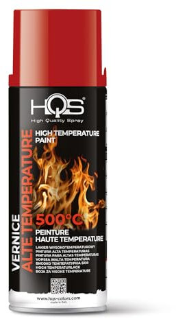 HQS High Quality Spray Bombe aérosol 400 ml de peinture pour Haute Temperature Opaque, Rouge