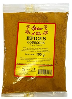 Epice Couscous Jaune 100g - Epice d'Or, 100% Naturel, Sans Additifs, Sans Arôme Artificiel, Sans Conservateur
