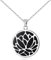 Materia Lotusblume Kette Silber 925 - Schwarzer Onyx Anhänger rund KA-42-Onyx_K97-45