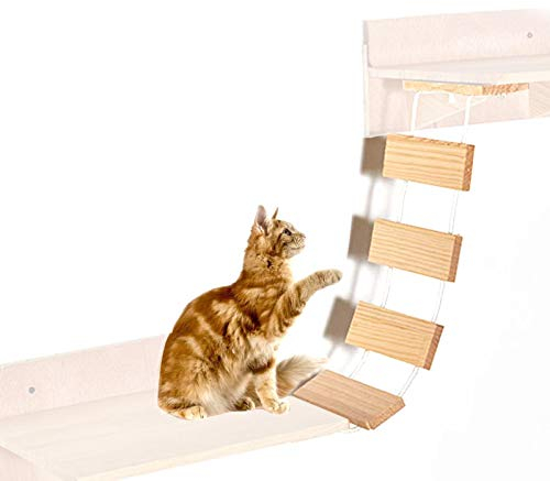 Katzenleiter Holz, Robuster Katzentreppe, Katzenleiter Zur Wandbefestigung, Katzenstufe Für Balkon Kletterwand Katzen Regal, Für Wand Für Katzen Spielzeug, Zum Kratzen, Klettern, Spielen