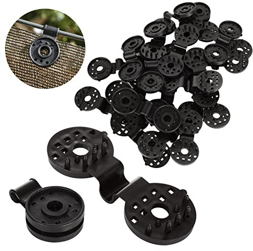 100 Stück Schattenstoff-Clips aus Kunststoff, runde Schatten, Stoff-Clips, Sonnenschutz-Netz, Befestigungsclip für Vogelschutznetz, Gartennetz, Schattenstoffzubehör, Schwarz