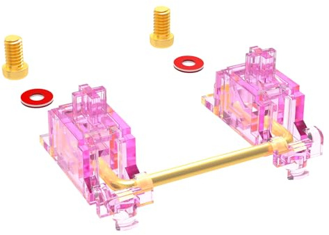 DUROCK Stabilizer V3, Screw in Stabilizers with 2u 6.25u 7u Wires, PCB Mount Keyboard Stabilizers for Mechanical Keyboards (V3 Pink 80% Kit)