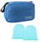 Larkumio Trousse de Toilette Homme Femme Voyage, Trousses Toilette Grande Capacité à Suspendre avec Crochet et Poignée, 1 Trousse de Toilette + 2 Sac à Cordon, Bleu Ciel