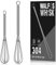 Walfos Mini Stainless Steel Whisk (13cm+18cm), Small Balloon Whisk for Cooking, Mixing, Stirring, Beating