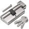 Bwintech 1 Pcs 40T/50mm Euro Cylindre en laiton, 90mm Thumbturn/Key Barrel Lock avec 3 clés en laiton standard,anti-crochetage, anti-perçage, anti-claquement, anti-choc, nickel satiné