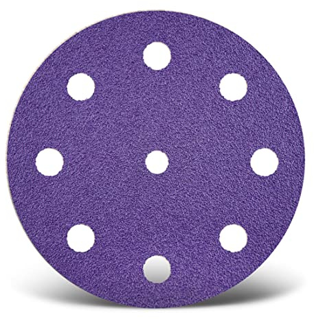 MENZER Titanium HD Klett-Schleifscheiben, 125 mm, 9-Loch, f. Exzenterschleifer, Keramik-Mix (50 Stk.) K400