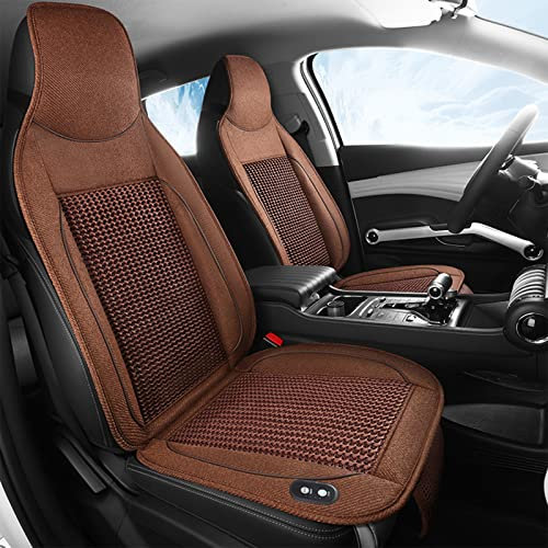LifeUp 1 Stück atmungsaktive kühlende Autositzbezüge, belüftet, 12 V, Auto-Sitzbezüge, universell einstellbare Temperatur, Autositzkissen mit 4 Hochgeschwindigkeitsventilatoren, Massagefunktion