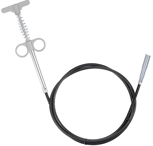 sourcing map Herramienta flexible de recogida de garra de agarre de 63 pulgadas, 4 garras, gancho de limpieza de alcantarillado de acero inoxidable para desatascar fregadero, bañera, gris