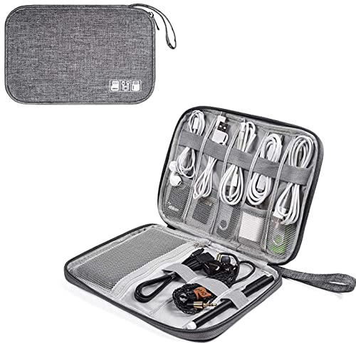 Oxford Fabric Shockproof Electronics Organiser - Waterproof Travel Cable Bag for USB, SD Card, Charger, Hard Disk