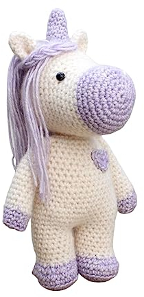 Hardicraft Häkelpaket Häkelset zum selber Machen mit Anleitung und Material für Dolly Einhorn, ca. 20 cm