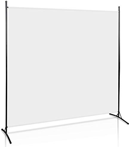 Eulenke Paravent 180 x 180 cm - En tissu - Blanc - Grande cloison de séparation - Pour jardin, balcon, balcon