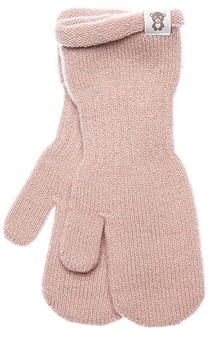 KNITAS Einlagige Strickhandschuhe aus Wolle für Baby Kleinkind Kinder I Winter Warme Gestrickte Handschuhe für Jungen und Mädchen 3-4 Jahre I Bequeme Weiche Fäustlinge in der Farbe Rosa - Größe 4-5