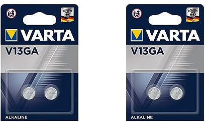 VARTA Batteries Electronics V13GA Alkaline button cell battery 4-pack, Button cells in original blister pack of 2
