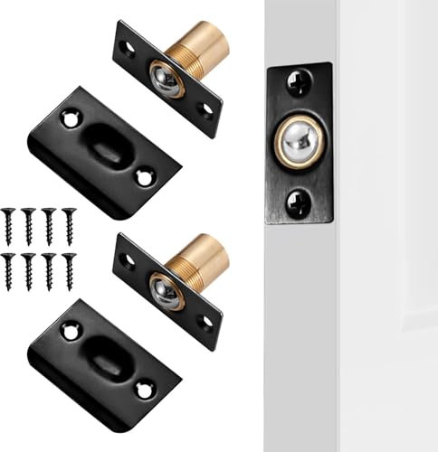 DSFSAEG 2Sets Ball Door Catches For Internal Doors, Adjustable Roller Ball Door Catch Latch Spring Ball Bearing Door for Cupboard Closet Top of Door