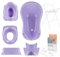 Hylat Baby Komplett-Set: Stabile Babybadewanne mit Gestell, Badesitz und Abfluss, Kinder-Toilettensitz, Babytopf, Kinderschemel - Yeti Lila - TÜV Rheinland zertifiziert - Lite-Kollektion