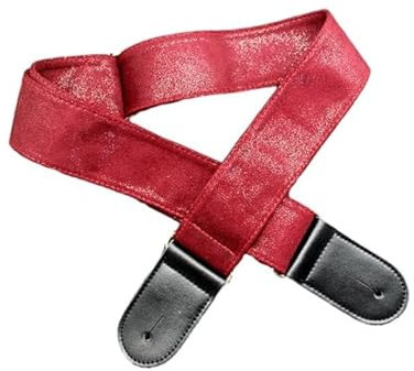 THAYLA Breiter 50 mm roter, weicher Gitarrengurt aus echtem Leder, Akustik-Schultergurt und Lederenden für E-Bass, Länge verstellbar: 90–150 cm
