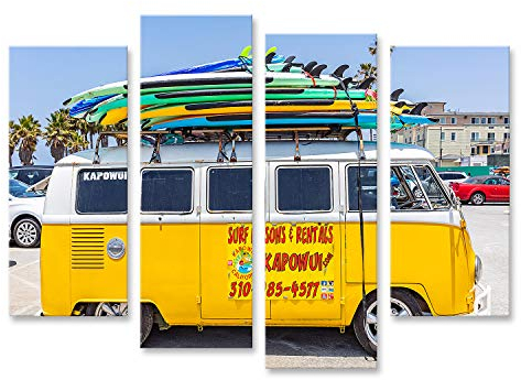 islandburner Prime Bild auf Leinwand Los Angeles Kalifornien Usa Mai Venice Beach Surf Boards Stacked Yello Bilder Wandbilder Poster