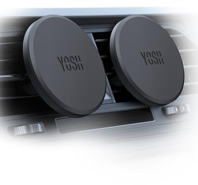 YOSH Handyhalterung Auto für MagSafe, Magnetische Kfz Handyhalter für Lüftung-[Keine Interferenz mit drahtlosem Laden], Universal für iPhone Samsung Pixel & Andere Geräte-mit Magnet Ring (2 Stücke)